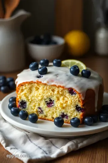 Heavenly Blueberry Lemon Cake presentation