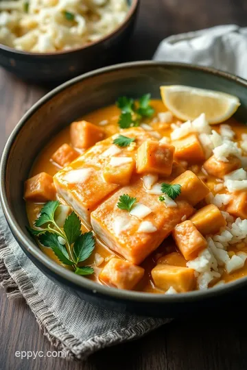 Quick Salmon Curry with Coconut Milk Delight presentation