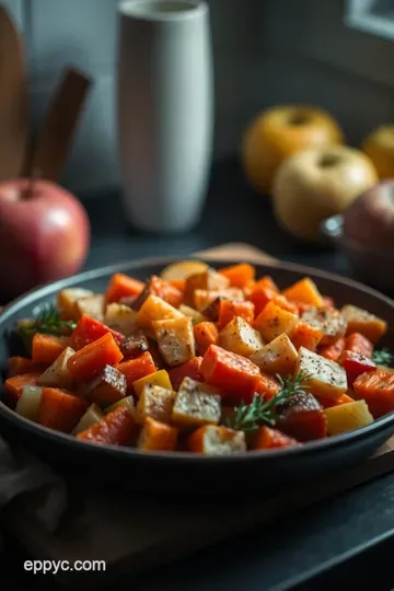 Roasted Root Vegetable & Apple Salad presentation