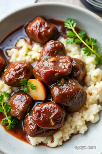 Sautéed Beef Kidney with Rich Wine Sauce presentation