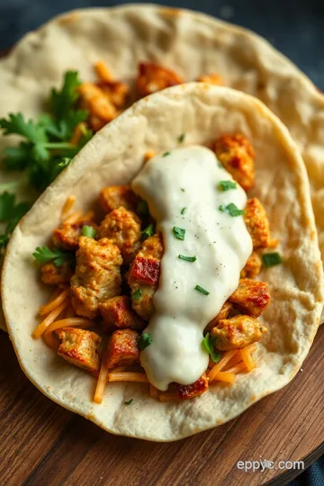Savory Chicken Shawarma Wraps with Garlic Tahini Sauce presentation