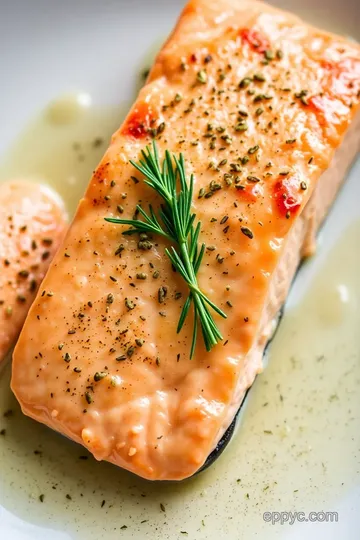 Savory King Salmon with Lemon-Dill Butter Sauce presentation