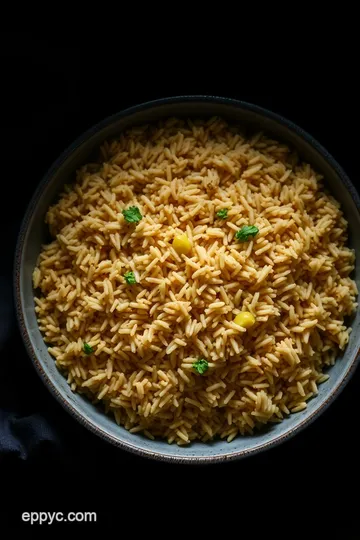 Savory Pilau Brown Rice presentation