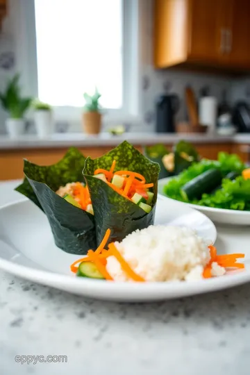 Savory Seaweed Wraps with Fresh Vegetables and Protein steps