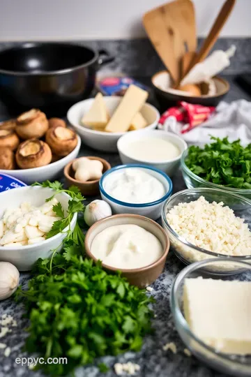 Savory Stuffed Mushrooms with Creamy Garlic and Herb Cheese ingredients