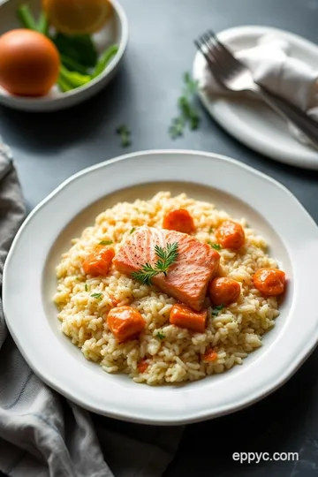 Sicilian Salmon Risotto presentation