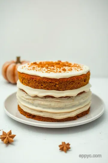 Spiced Pumpkin Layer Cake with Cream Cheese Frosting presentation