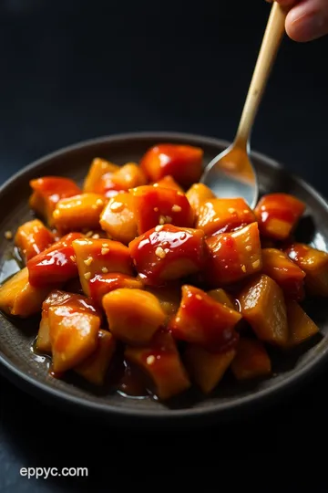 Umami-Infused Honey and Soy Glazed Chicken presentation