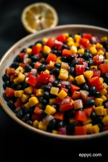 Zesty Black Bean and Corn Salsa presentation