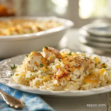 Angel Chicken Rice Casserole: Creamy Baked Comfort for 8 Servings Recipe Card