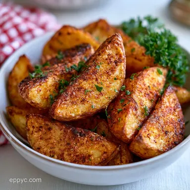 Garlic Parmesan Potato Wedges: Crispy Recipe Card