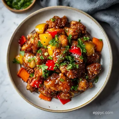 Baked Sweet and Sour Chicken: Crispy Oven-Baked Recipe (65 Min) Recipe Card