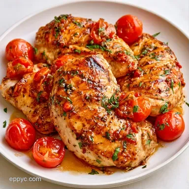 Balsamic Tomato Chicken in 40 Minutes Recipe Card