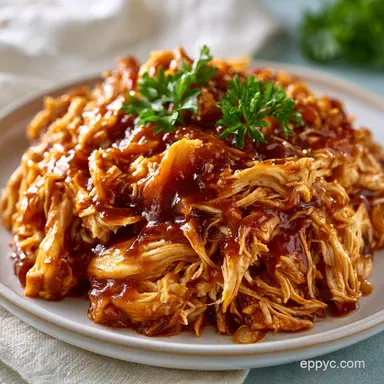 BBQ Pulled Chicken Slow Cooker Meal Prep Recipe Card