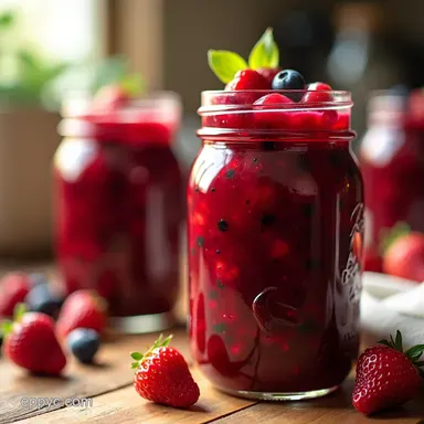Berry Blast Freezer Jam Recipe Summer in a Jar Recipe Card
