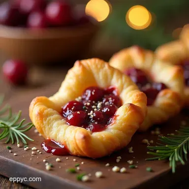 Easy Festive Cranberry Brie Twists Christmas Snacks Recipe Card