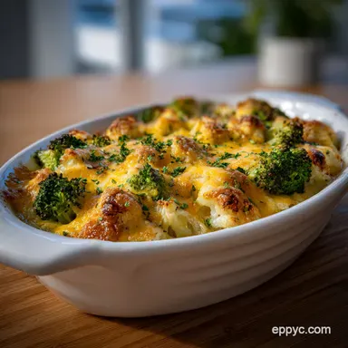Broccoli Cauliflower Casserole: Sharp Cheddar Comfort