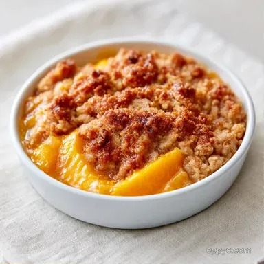 Brown Sugar Peach Crumble Pie for 8 Slices Recipe Card