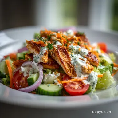 Buffalo Chicken Salad with Greek Yogurt in 20 Minutes Recipe Card