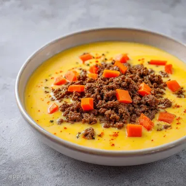 Cheeseburger Soup Recipe in 50 Minutes Recipe Card