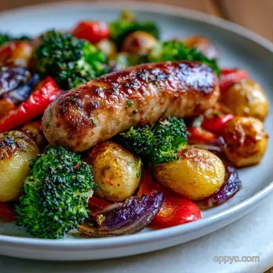 Chicken Sausage Sheet Pan with Potatoes Recipe Card