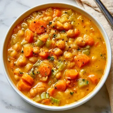 Chickpea Vegetable Soup in 35 Minutes Recipe Card