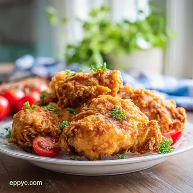 Churchs Fried Chicken Recipe: Golden and Crispy for 6 Servings Recipe Card