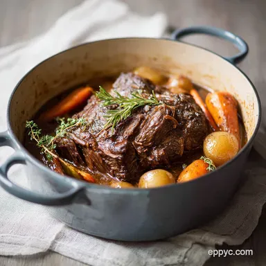 Classic Pot Roast Recipe for 8 Servings Recipe Card