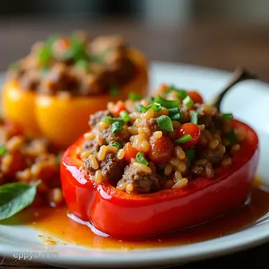 The Perfect Baked Beef and Rice Stuffed Peppers Recipe