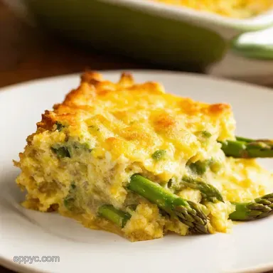 Creamy Asparagus Casserole Spring on a Plate Recipe Card