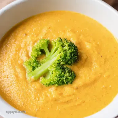 Creamy Broccoli Cheese Soup Recipe Easy Comfort Food Recipe Card