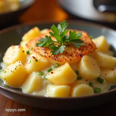 Creamy Slow Cooker Scalloped Potatoes Effortless Comfort Recipe Card