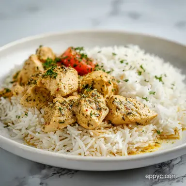 Creamy Herb Chicken and Basmati Rice in 40 Minutes Recipe Card