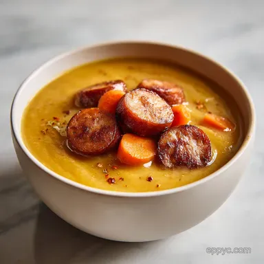 Kielbasa Potato Soup for 8 Servings Recipe Card