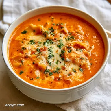 Creamy Lasagna Soup Crockpot for 6 Recipe Card