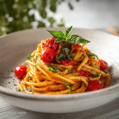 Fast Creamy Tomato Garlic Pasta in 20 Minutes Recipe Card