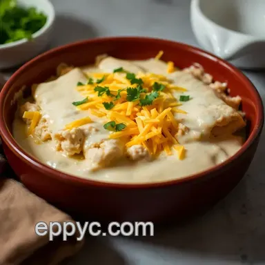 Easy Recipe for White Sauce Chicken Enchiladas: Creamy Family Favorite Recipe Card