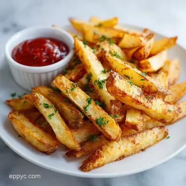 Air Fryer Fries: Crispy Baked with Starch Coating Recipe Card