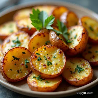 Best Crispy Herb Garlic Baked Potato Slices Recipe