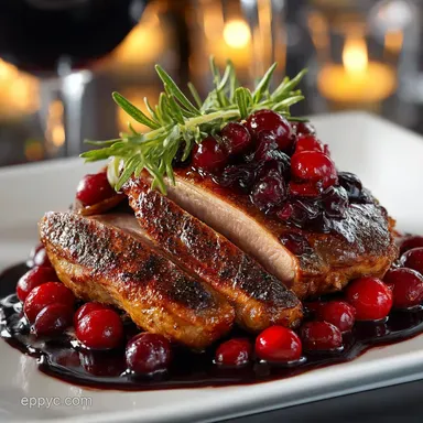 Christmas Eve Dinner: Pan-Seared Duck with Cherry Port Recipe Card