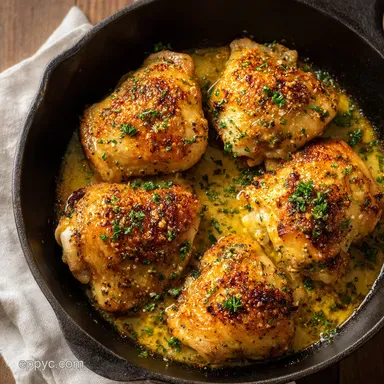 Creamy Garlic Parmesan Chicken Thighs for 4 Servings Recipe Card