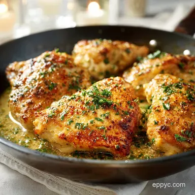 Creamy Garlic Parmesan Chicken Thighs for 4 Servings