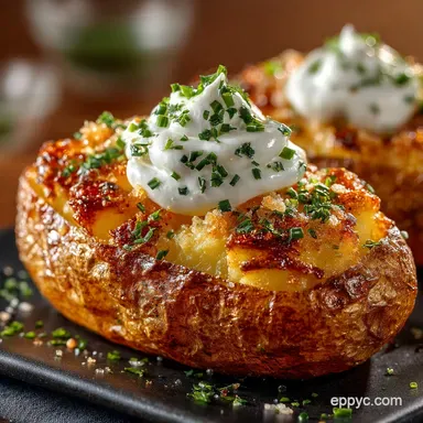 Perfect Crispy Baked Potato Skin The Fluffiest Jacket Potato Recipe Recipe Card