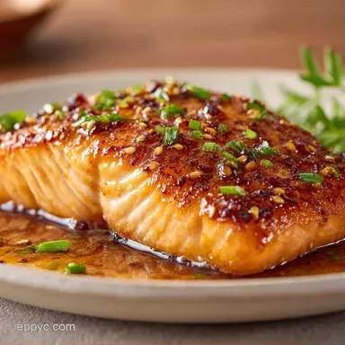 Crispy Skin Glazed Salmon with Honey Recipe Card