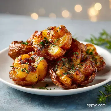 Smashed Potatoes: Crispy Parmesan Recipe for 4 Servings Recipe Card