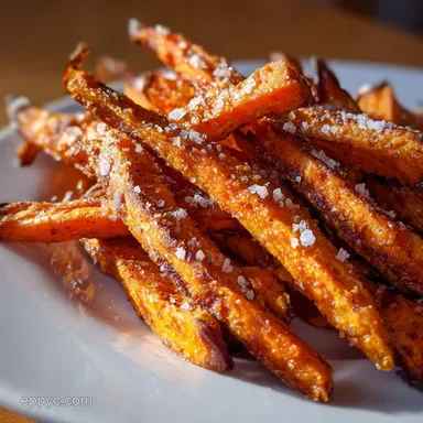 Crispy Oven Baked Sweet Potato Fries for 4 Recipe Card