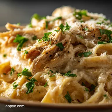 Crockpot Chicken Fettuccine Alfredo Easy Slow Cooker Recipe Recipe Card