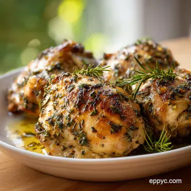 Crockpot Chicken Recipe with Garlic and Herbs for 6 Recipe Card