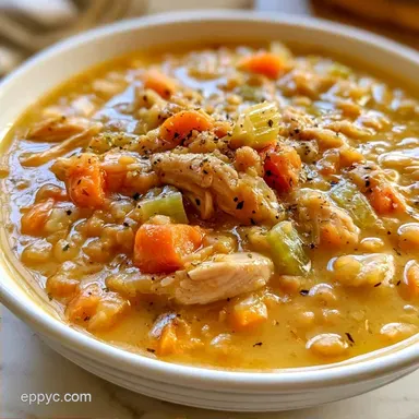 Crockpot Chicken Lentil Soup for 6