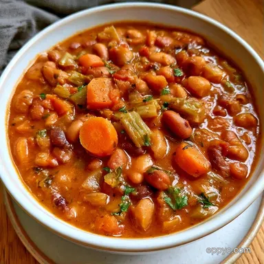 Crockpot Vegetable Bean Soup: Meal Prep Recipe Card